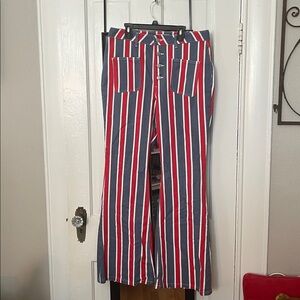 Wrangler Red, White, and Blue Striped Pants